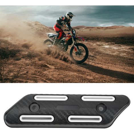 Hitzeschutzblech für Motorradauspuff 27–51 mm, universell, Carbonfaser-Textur, hitzebeständig, weiß (1/5)
