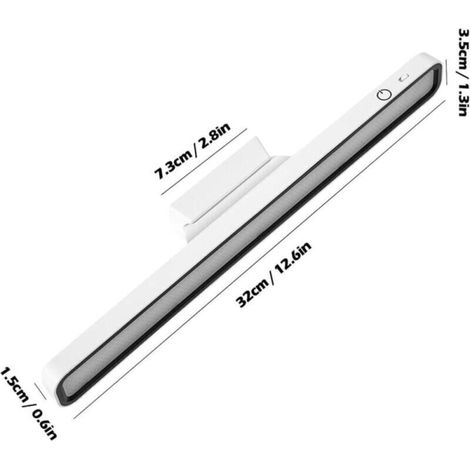 Lampe LED rechargeable de 32 cm, lampe d'intérieur rechargeable, lampe LED rechargeable USB de 3000 mAh, adaptée aux armoires et aux placards. (1/5)