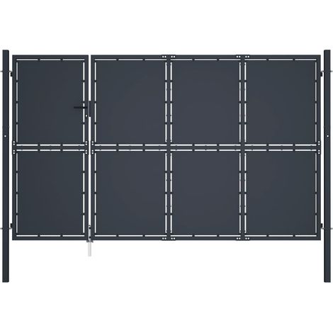 vidaXL Cancello di Recinzione in Acciaio 350x150 cm Antracite (1/5)