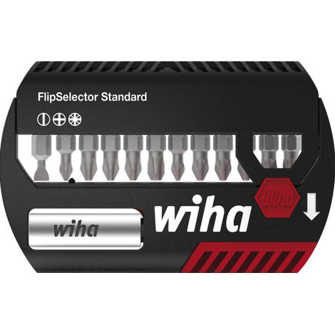 Wiha Set di inserti FlipSelector Standard 25 mm A taglio, Phillips, Pozidriv, 13 pz., 1/4" C6,3 (39029) (1/2)