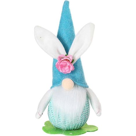 Décorations de printemps, poupée de Pâques, ornement de Noël, figurine en peluche sans visage, gnome de Noël-28x14cm-Sky-blue