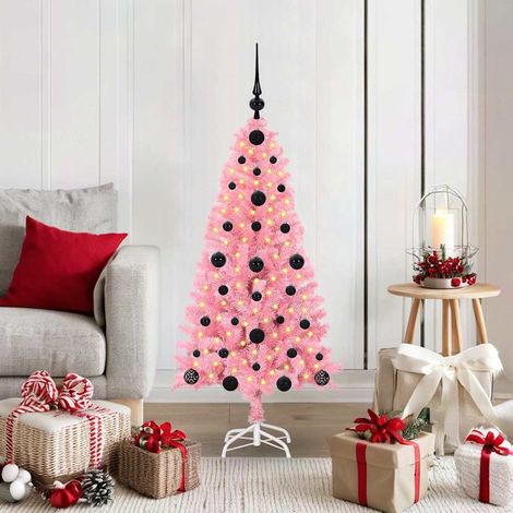 Weihnachtsbaum mit 150 LEDs mit Ständer Rosa 120 cm PVC
