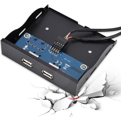 3,5-Zoll-Frontpanel-USB-2.0-Diskettenlaufwerk, 2 Anschlüsse, verzinnte Kupferdrähte, 9-polig (1/5)