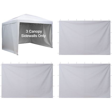Paroi Latérale de Tonnelle 3x2 m Panneau Latéral de Tente Tonnelle Lot de 3 pour Événements d'Extérieur, Stands de Vendeur, Camping, avec Couche Imperméable, Coupe-vent et Pare-soleil, Blanc (1/5)