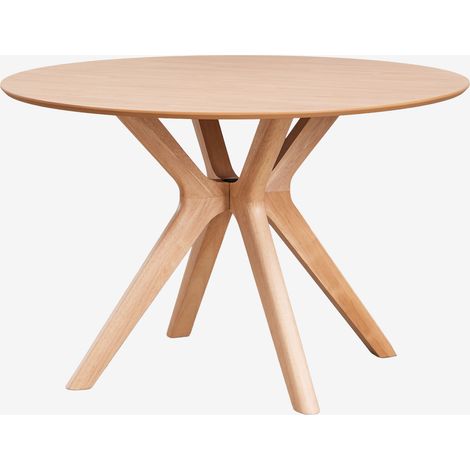 SKLUM Runder Esstisch Ø120 cm aus MDF und Arnaiz-Gummibaumholzfurnier              Braun Natur                     