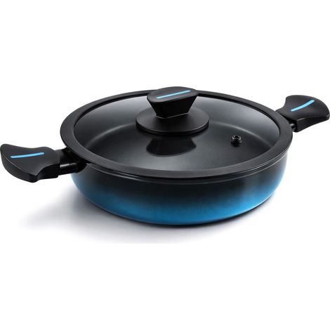 Briebe Mare Cacerola Inducción Acero Forjado 28cm Antiadherente sin PFOA, Todas Cocinas Fabricada en España  Azul (1/5)