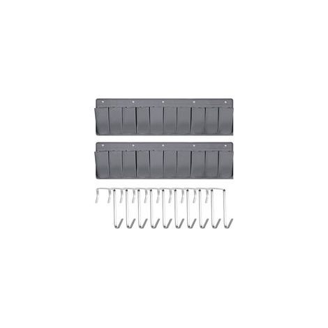Estantería de dos piezas para bolsas de zapatos, 112 cm (44,1 pulgadas), perchero colgante para bolsas de zapatos para mesita de noche con 10 ganchos resistentes - Crezuo