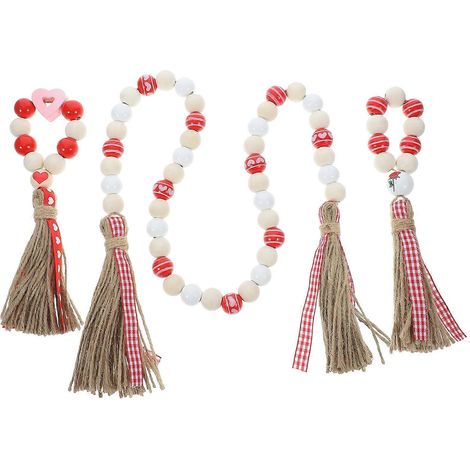 Ornement de perles en bois, guirlande de perles pour la Saint-Valentin, lot de 2 (1/5)