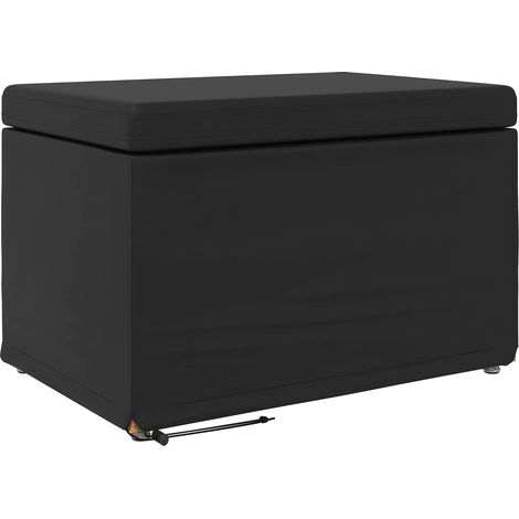 Tabouret Noir Cuir Synthétique et Bois Composite