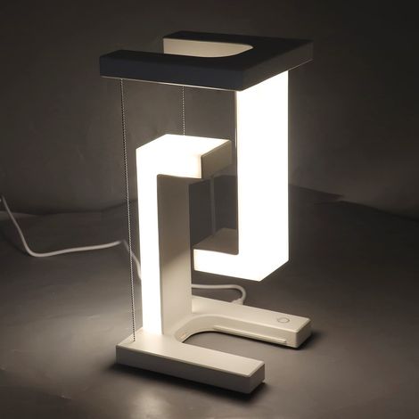 Lampe LED Flottante à Lévitation Magnétique, Lampe de Table LED de Nuit, Lampe de Bureau Flottante pour Cadeaux Uniques, Veilleuse de Chambre, Contrôle Tactile à 3 Niveaux, 3800 à