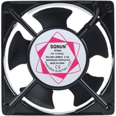Ventilateur axial pour boîte de cheminée Insérable Haute température Pales en métal Silencieux Universel 120 x 120 x 38 mm (1/3)