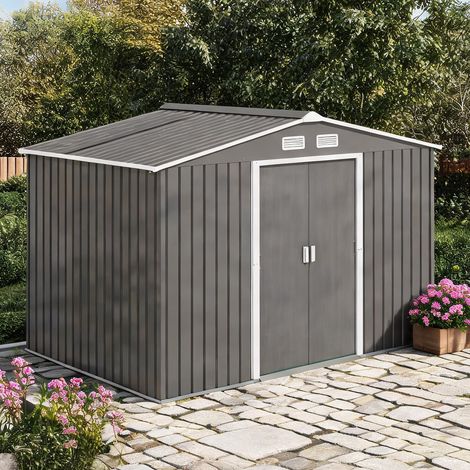 Abri de jardin grigio en acciaio 277 x 195 x 192 cm (1/5)