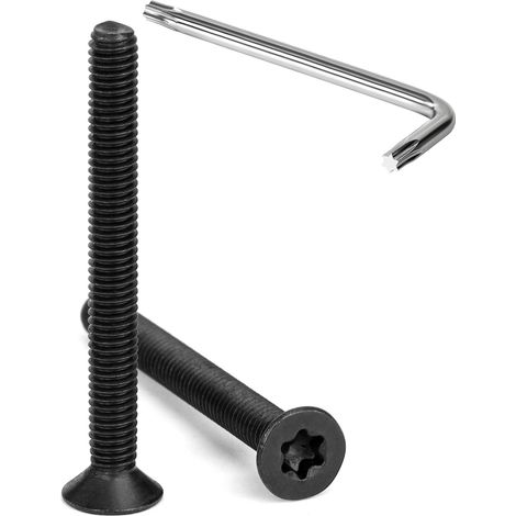 Vis à Tête Fraisée Torx M4 x 40 mm Noir Vis à Six Pans Creux en Acier Inoxydable A2 V2A à Tête Fraisée Métaux avec Clé T20 Filetage Complet 20 Pièces (1/5)