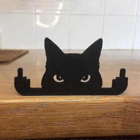 Statue de chat noir qui regarde pour Halloween, décoration de jardin amusante, 1 pièce (1/5)