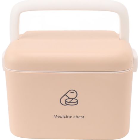 Grande boîte de rangement pour médicaments, organisateur de boîte de rangement pour médicaments d'urgence familiaux avec plateau amovible, type C (1/5)
