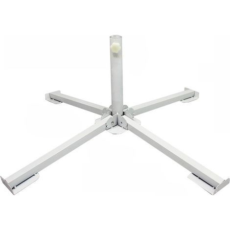Support de parapluie de plage pliable portable support de base de parapluie de parasol de patio extérieur blanc (1/5)
