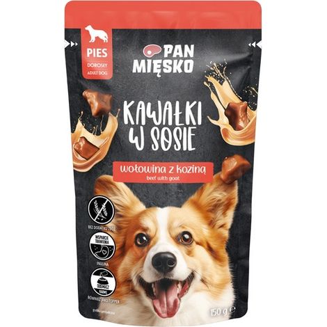 Mr. Meat  Alimento húmedo para perros  Trozos en salsa 150 g - Carne de res con cabra 150 g