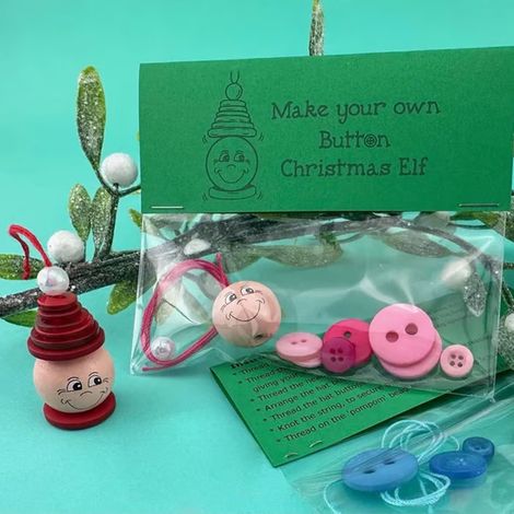 Nouveau kit de décoration de bonhomme de neige à faire soi-même avec des boutons - Elfe -