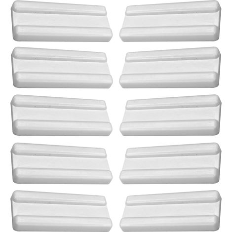 10x Patin Mini 39x16mm Glisseur Entretoise Murale Sol Cale Pied Meuble Table Chaise Parquet Protection Plastique, blanc (1/3)