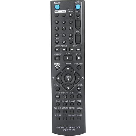 Télécommande de remplacement pour enregistreur DVD/magnétoscope/DVD-R LG RC286H/RC297H/RC397H