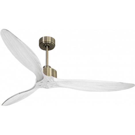 Modulo Slim de Klassfan - Ventilateur de plafond et destratificateur moteur DC laiton et bois blanc 30 à 60 m²
