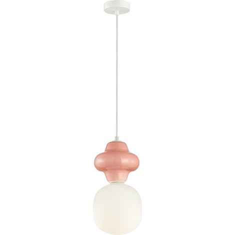 Sospensione Art Déco Latera rosa ceramica Ø18 E14 Italux (1/4)