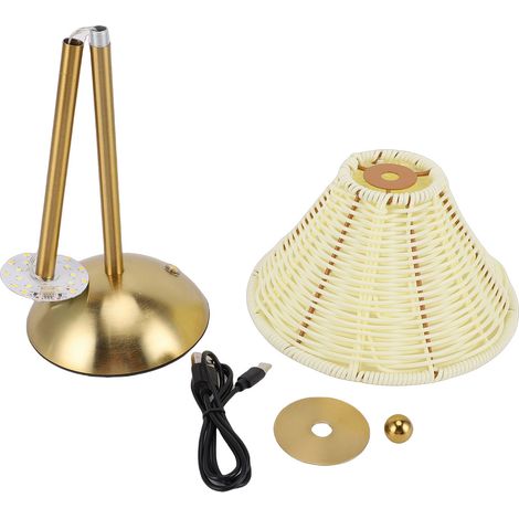 Lampe de Table en rotin 3000K 4000K 6500K 120LM, commande tactile, variable, USB LED à côté pour la maison, le Restaurant, l'hôtel, 1 pièce (1/2)