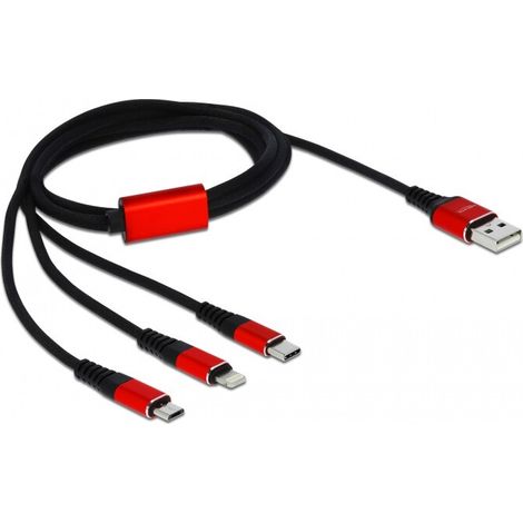 DeLOCK Delock USB Ladekabel 3 in 1 für Lightning / Micro USB / USB Type-C 1 m (85892)