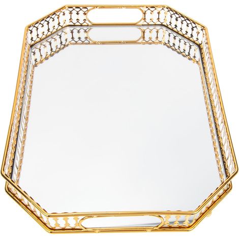 Plateau de lavabo élégant en métal et verre , idéal pour ranger vos affaires dans la salle bain . Du