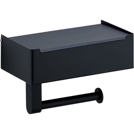 Porte-Rouleau de Papier Toilette avec Étagère et Distributeur de Lingettes, Support Mural en Acier Inoxydable pour Salle de Bain (1/5)