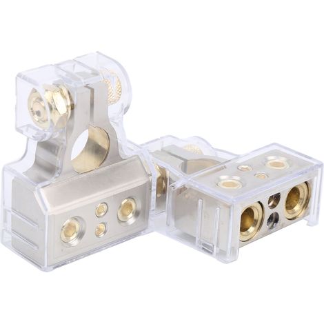 Paire de connecteurs de bornes de batterie négatifs et positifs 0/4/8/10 AWG pour voiture, bateau, camion, moto