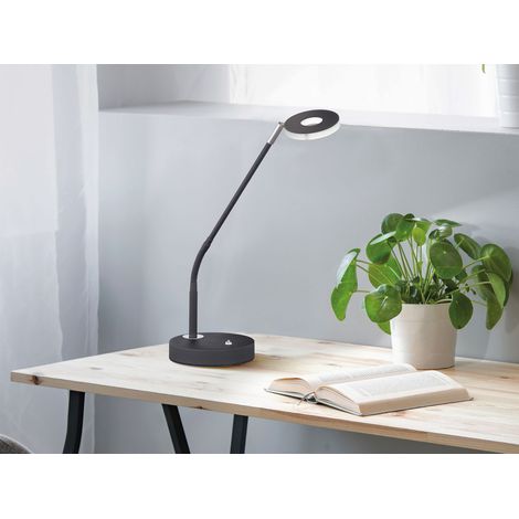 LED Schreibtischlampe DENT Schwarz mit Dimmer, Höhe 60cm (1/5)