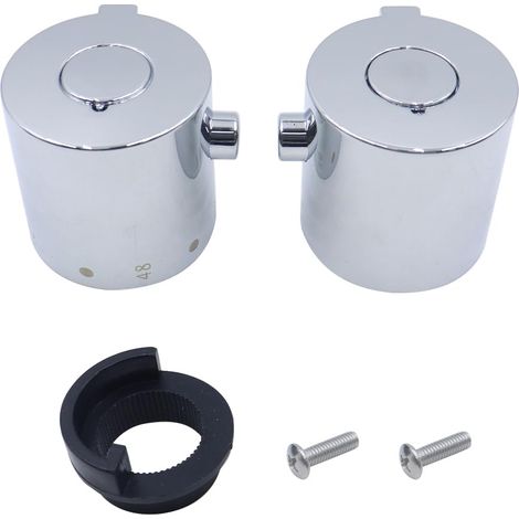 1 paire de poignées thermostatiques de douche, bouton de réglage de la température, pour mitigeurs de douche et de baignoire à robinet torpille (1/5)
