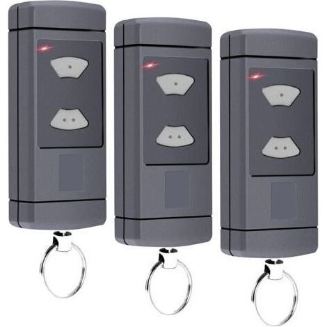 Lot de 3 émetteurs portatifs compatibles avec Hörmann - 40,685 MHz - Pour porte de garage Hörmann HSM2-40, HSM4-40, HSE2-40, HSE4-40, HS2-40, HS4-40, 2 canaux (1/5)