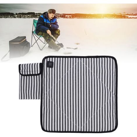 Coussin chauffant USB portable Canvas Coussin chauffant ajustable coussin chauffant pour siège camping fishing bureau Tissu noir et blanc [Coussin chauffant] + [Canvas] + [42,5cm] + [USB portable] (1/5)