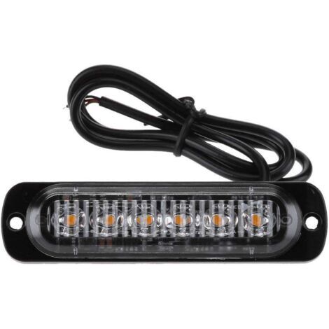 Lot de 2 feux de position latéraux 6 LED pour feux de position avant arrière universels pour  camion, caravane, camping-car, camion, voiture, bus (jaune),11228mm (1/5)