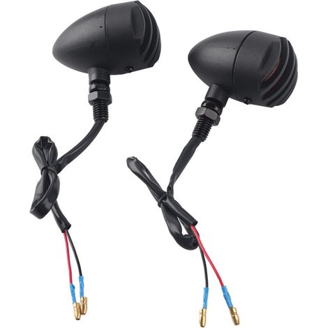 Feux clignotants arrière pour moto vintage - 2 pièces en métal chromé (1/5)