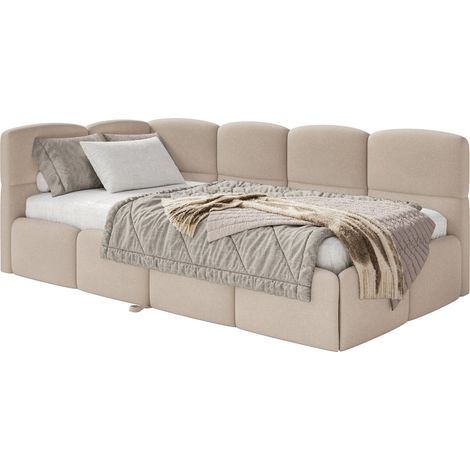 Selsey Cloudy - Polsterbett, Chenille Beige, 170x185 cm - links (1/5)