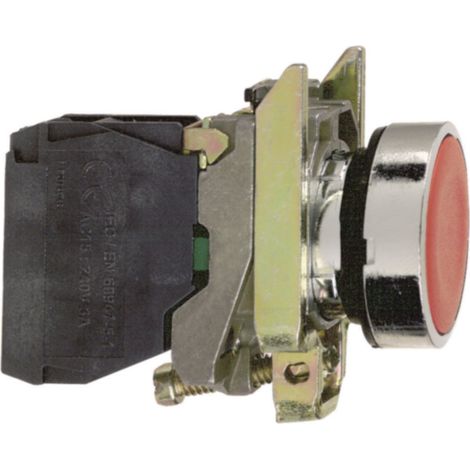 Schneider Electric XB4BA42 Harmony XB4BA42 Drucktaster Betätiger flach 1 Taste Rot  Druckentriegelun