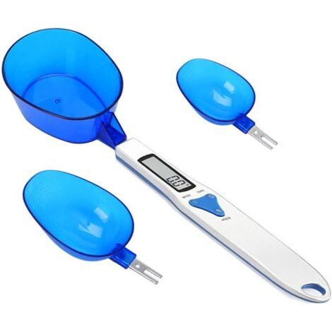 BUNTHAUS Balance de cuisine numérique avec 3 cuillères à mesurer pesant et ingrédient liquide sec Thé au lait Farine d'épices Médecine 1 1lb / 500g (0 1g) Balance de milligramme écran LCD portable (1/4)