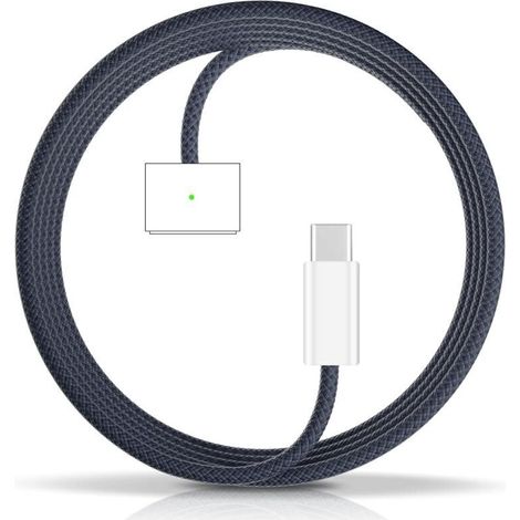 140-W-USB-C-Magnetladegerät für MacBook Air/Pro, PD-Schnellladung, Magnetanschluss der 3. Generation, 2 m langes, geflochtenes Kabel, ideal für Reisen, Mitternachtsblau (1/5)