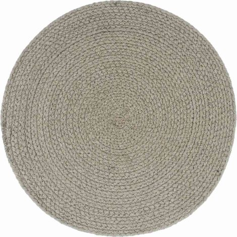 vidaXL Manteles individuales redondos 4 uds algodón gris liso 38 cm (1/2)