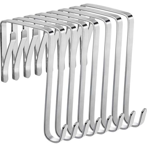CCYKXA Verstellbare Türhaken aus Metall, 8er-Pack 10 x 5 cm verstellbare Türhaken, passend für Innentüren mit einer Dicke von 3,6 bis 4,9 cm, Haken ohne Bohren – Silber (1/5)