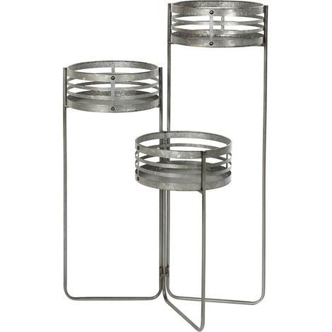 Support de plante en métal gris style loft pour intérieur moderne - gris métal industriel (1/4)