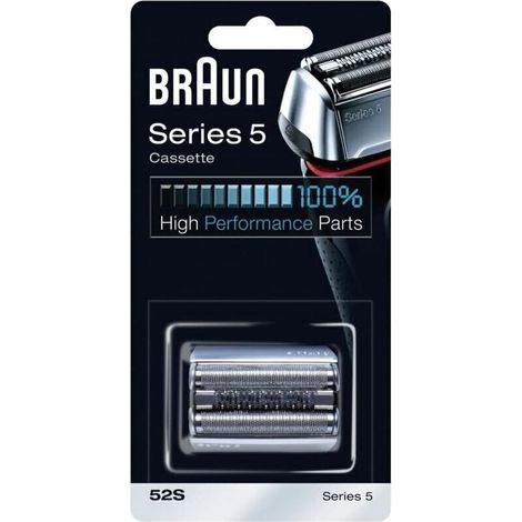 Braun 52S Argentée, Tête De Rasoir De Rechange, Pour Rasoir électrique Braun Series 5