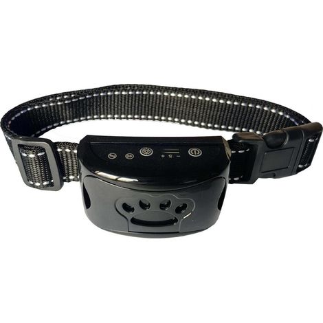 Collier anti-aboiement pour chien, modes son/vibration/vibrations fortes, détection intelligente des aboiements, 7 niveaux de sensibilité, rechargeable, convient aux grands et petits chiens, noir (1/4)