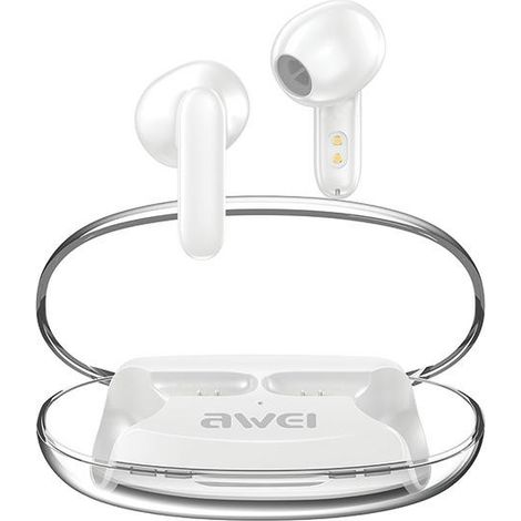 Base de carga para auriculares Bluetooth AWEI T85 ENC TWS, color blanco. (1/5)