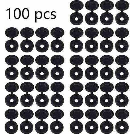 100 Capuchons De Vis En Plastique Noir – Diamètre 8 Mm – Uxcell – Pour Trou De Verrouillage