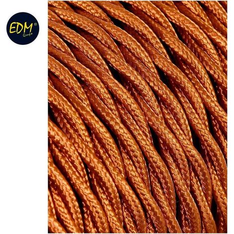 Cavo elettrico edm tessile dorato 5 metri 2x0 75 mm