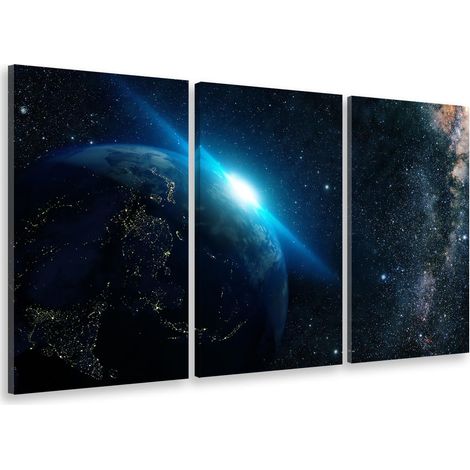 Tableau triptyque Tableau photo earth night - 90x60 cm (1/5)